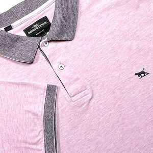 Rodd & Gunn Sport Fit Pink Heathered Polo Shirt Mens XL Athleisure Golf Dog Logo